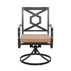 Outdoor 2-Piece Metal Swivel Dining Chairs