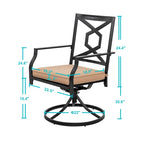 Outdoor 2-Piece Metal Swivel Dining Chairs