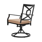 Outdoor 2-Piece Metal Swivel Dining Chairs