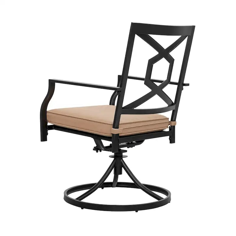 Outdoor 2-Piece Metal Swivel Dining Chairs