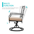 Outdoor 2-Piece Metal Swivel Dining Chairs