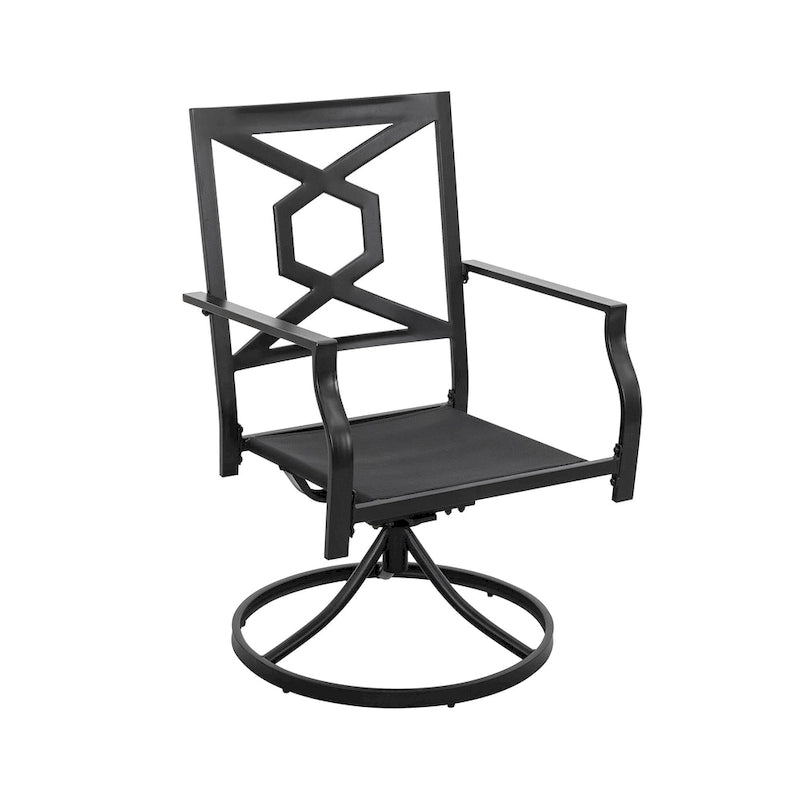 Outdoor 2-Piece Metal Swivel Dining Chairs