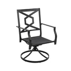 Outdoor 2-Piece Metal Swivel Dining Chairs