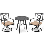 Outdoor 2-Piece Metal Swivel Dining Chairs
