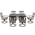 Outdoor 2-Piece Metal Swivel Dining Chairs