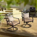 Outdoor 2-Piece Metal Swivel Dining Chairs