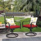 Outdoor 2-Piece Metal Swivel Dining Chairs