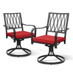 Outdoor 2-Piece Metal Swivel Dining Chairs