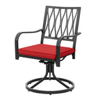 Outdoor 2-Piece Metal Swivel Dining Chairs