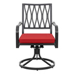 Outdoor 2-Piece Metal Swivel Dining Chairs