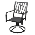 Outdoor 2-Piece Metal Swivel Dining Chairs
