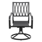 Outdoor 2-Piece Metal Swivel Dining Chairs