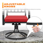 Outdoor 2-Piece Metal Swivel Dining Chairs