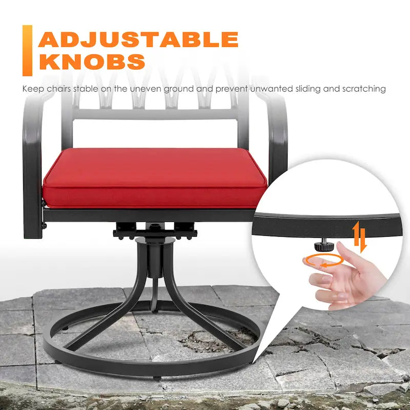 Outdoor 2-Piece Metal Swivel Dining Chairs