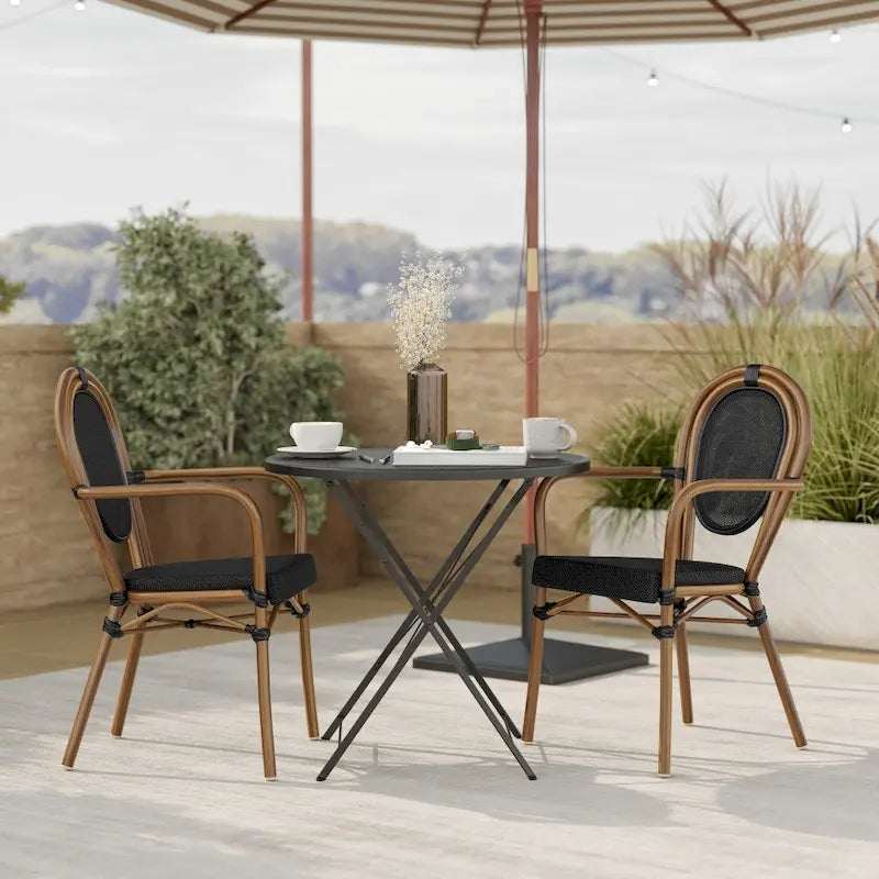Stacking Bistro Chairs with Metal Frames