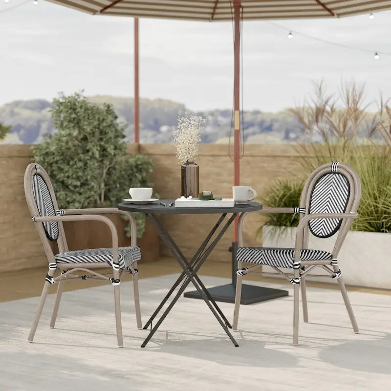 Stacking Bistro Chairs with Metal Frames