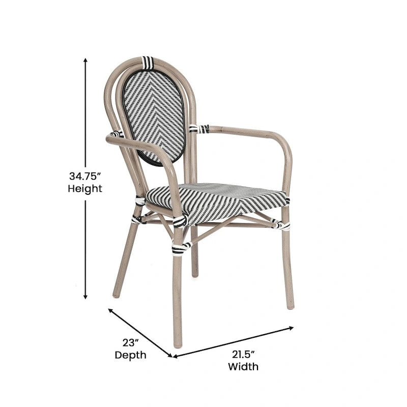 Stacking Bistro Chairs with Metal Frames