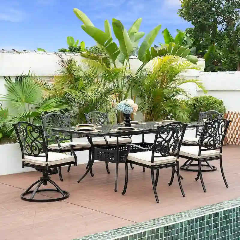 8 - Person Rectangular Outdoor Dining Set with Cushions