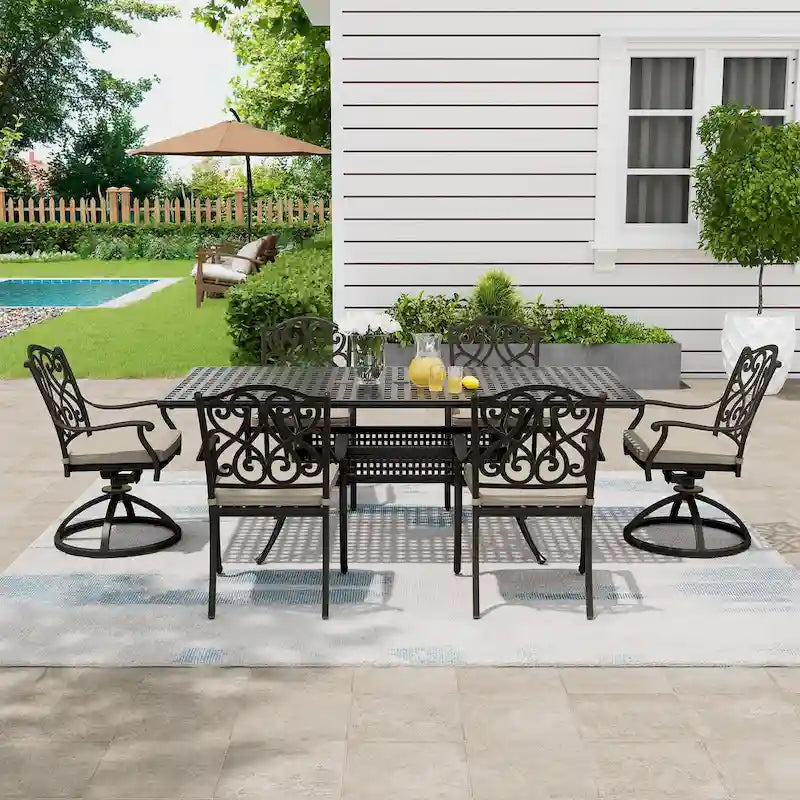 8 - Person Rectangular Outdoor Dining Set with Cushions