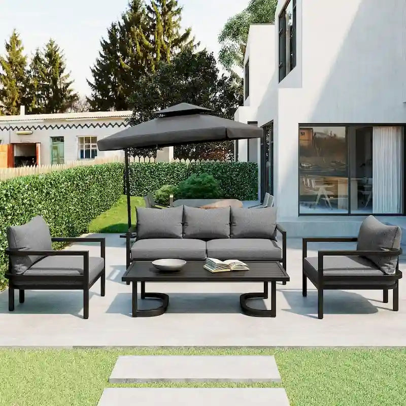 Multi-person Outdoor Steel Sofa Set, Waterproof, Anti-rust and Anti-uv, Suitable for Gardens and Lawns