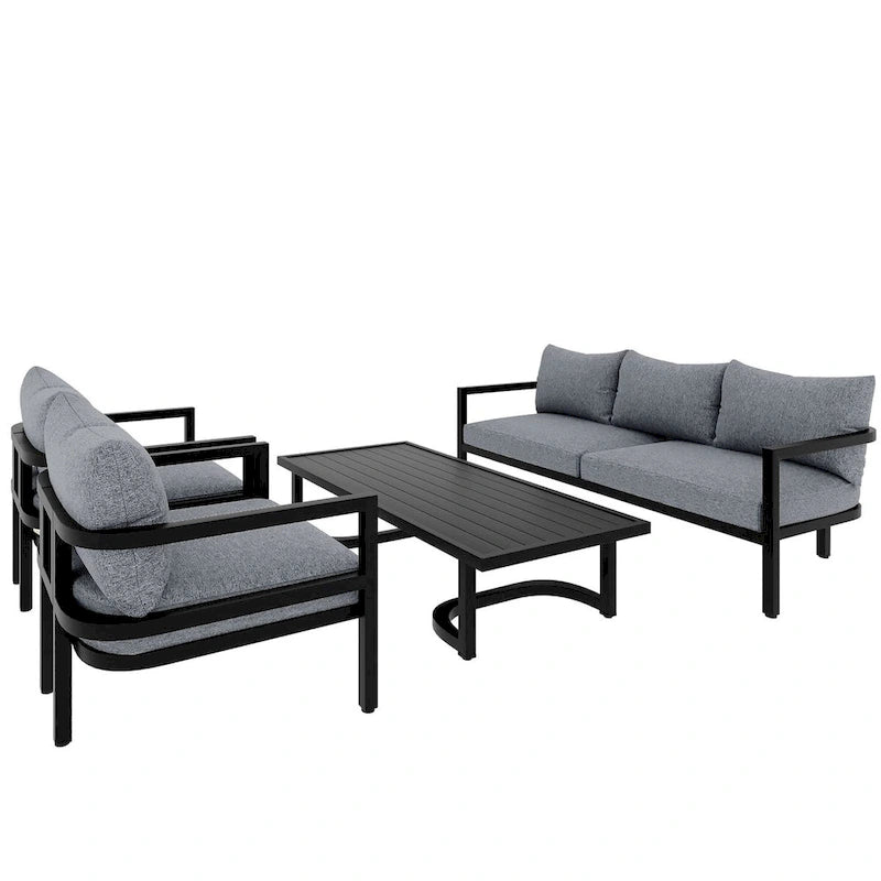 Multi-person Outdoor Steel Sofa Set, Waterproof, Anti-rust and Anti-uv, Suitable for Gardens and Lawns