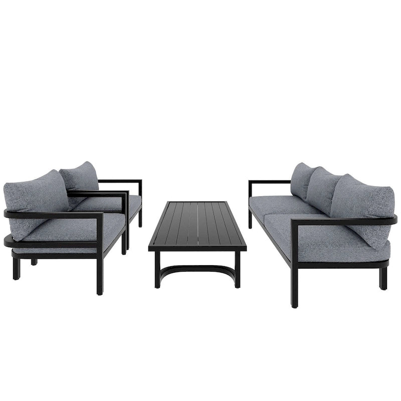 Multi-person Outdoor Steel Sofa Set, Waterproof, Anti-rust and Anti-uv, Suitable for Gardens and Lawns