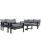 Multi-person Outdoor Steel Sofa Set, Waterproof, Anti-rust and Anti-uv, Suitable for Gardens and Lawns