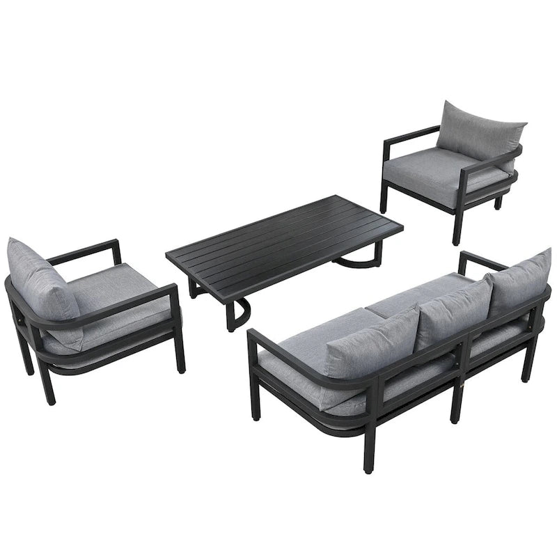 Multi-person Outdoor Steel Sofa Set, Waterproof, Anti-rust and Anti-uv, Suitable for Gardens and Lawns