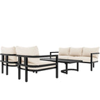 Multi-person Outdoor Steel Sofa Set, Waterproof, Anti-rust and Anti-uv, Suitable for Gardens and Lawns