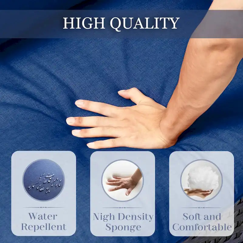 7-Piece Patio Sofa Wicker Swivel Rocking Chair Set