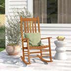 Grondin Indoor and Outdoor Rocking Chair with Solid Wood Frame, All Weather Resistant High Back Patio Porch Rocker