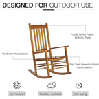 Grondin Indoor and Outdoor Rocking Chair with Solid Wood Frame, All Weather Resistant High Back Patio Porch Rocker