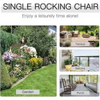 Grondin Indoor and Outdoor Rocking Chair with Solid Wood Frame, All Weather Resistant High Back Patio Porch Rocker