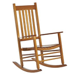 Grondin Indoor and Outdoor Rocking Chair with Solid Wood Frame, All Weather Resistant High Back Patio Porch Rocker