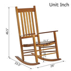 Grondin Indoor and Outdoor Rocking Chair with Solid Wood Frame, All Weather Resistant High Back Patio Porch Rocker