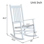 Grondin Indoor and Outdoor Rocking Chair with Solid Wood Frame, All Weather Resistant High Back Patio Porch Rocker