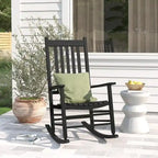 Grondin Indoor and Outdoor Rocking Chair with Solid Wood Frame, All Weather Resistant High Back Patio Porch Rocker