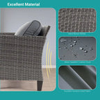 BONOSUKI 8-Piece Patio Sofa Set Grey Rattan Furniture Set w/Ottomans