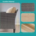 BONOSUKI 8-Piece Patio Sofa Set Grey Rattan Furniture Set w/Ottomans