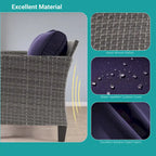 BONOSUKI 8-Piece Patio Sofa Set Grey Rattan Furniture Set w/Ottomans