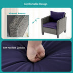 BONOSUKI 8-Piece Patio Sofa Set Grey Rattan Furniture Set w/Ottomans