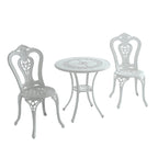 3-Piece Cast Aluminum Bistro Table and Chairs Set