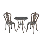 3-Piece Cast Aluminum Bistro Table and Chairs Set