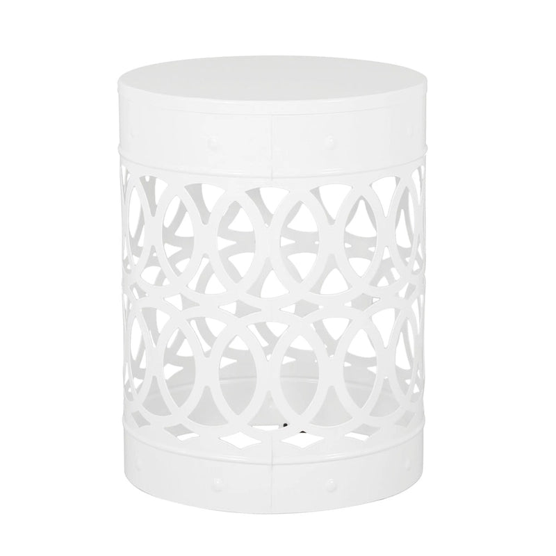 Metal End Table Outdoor Lace Cut Iron Side Table by Christopher Knight Home