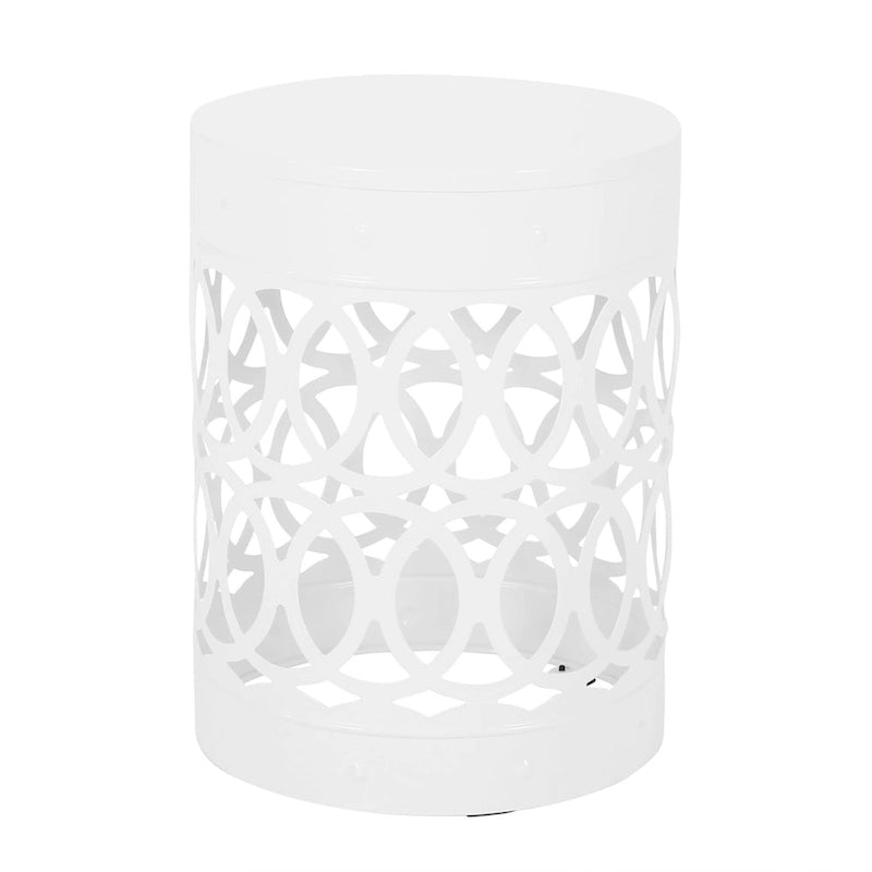 Metal End Table Outdoor Lace Cut Iron Side Table by Christopher Knight Home