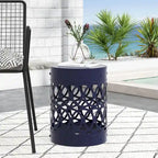 Metal End Table Outdoor Lace Cut Iron Side Table by Christopher Knight Home