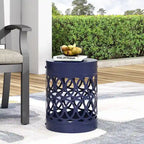 Metal End Table Outdoor Lace Cut Iron Side Table by Christopher Knight Home