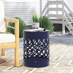 Metal End Table Outdoor Lace Cut Iron Side Table by Christopher Knight Home