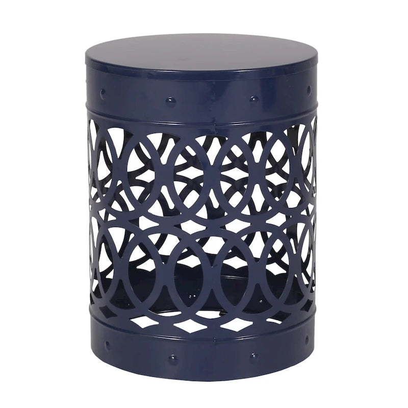 Metal End Table Outdoor Lace Cut Iron Side Table by Christopher Knight Home