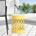Metal End Table Outdoor Lace Cut Iron Side Table by Christopher Knight Home